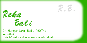 reka bali business card